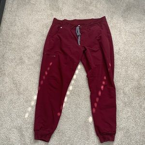 Figs Zamora burgundy pants